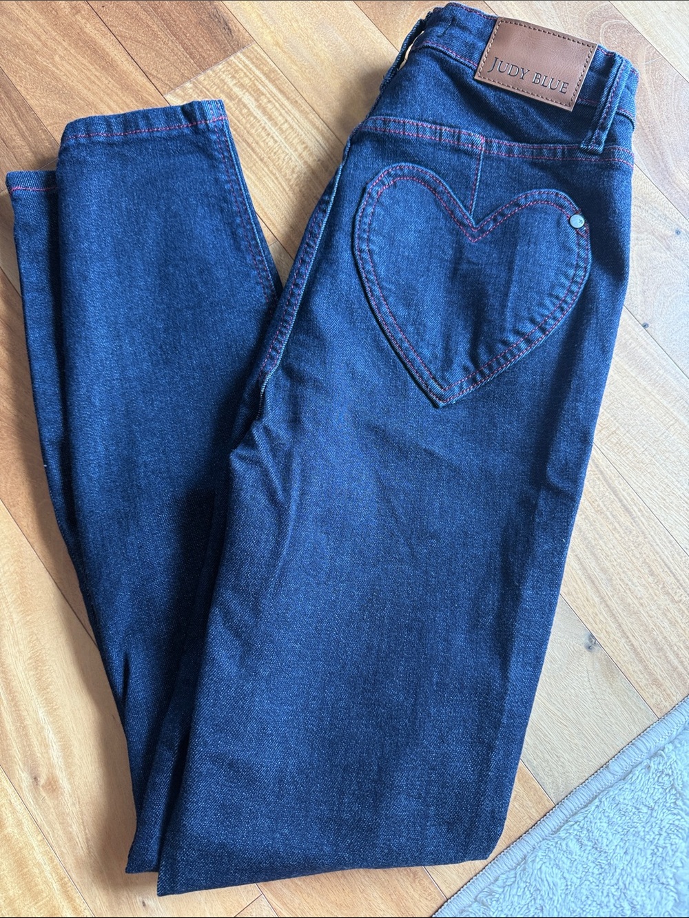 Judy Blue Dark Indigo Skinny Jeans with Heart Back Pocket